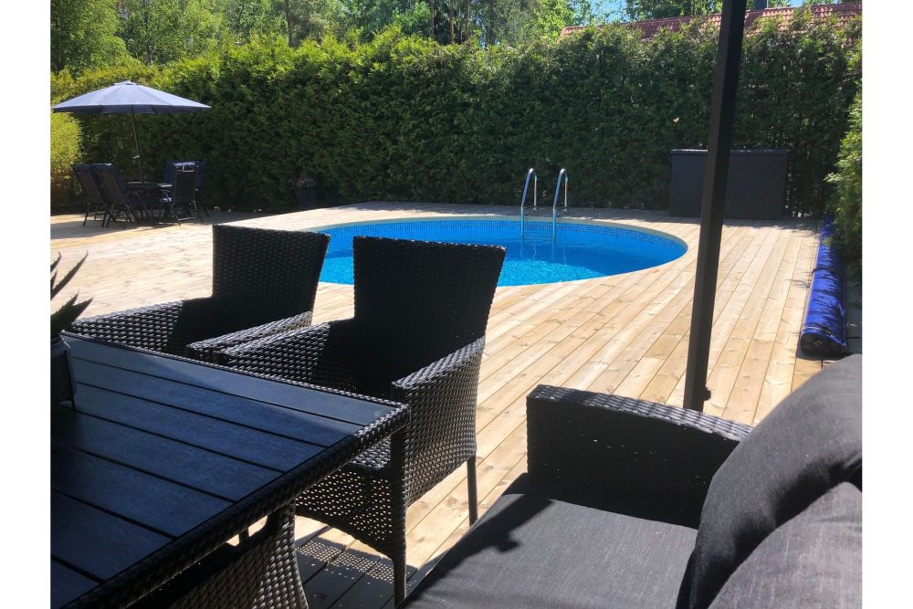 Planet Pool Stålväggspool Premium Rund 3,5x1,5m Inbyggd L:Ca