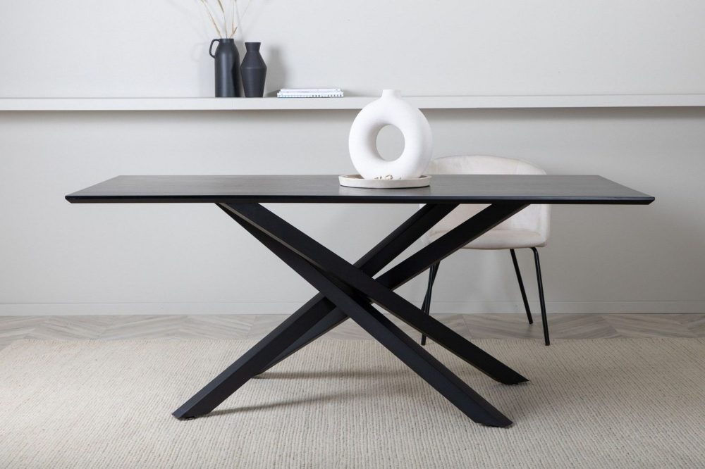 Matbord 180x90 cm svartbetsad ek - Piazza