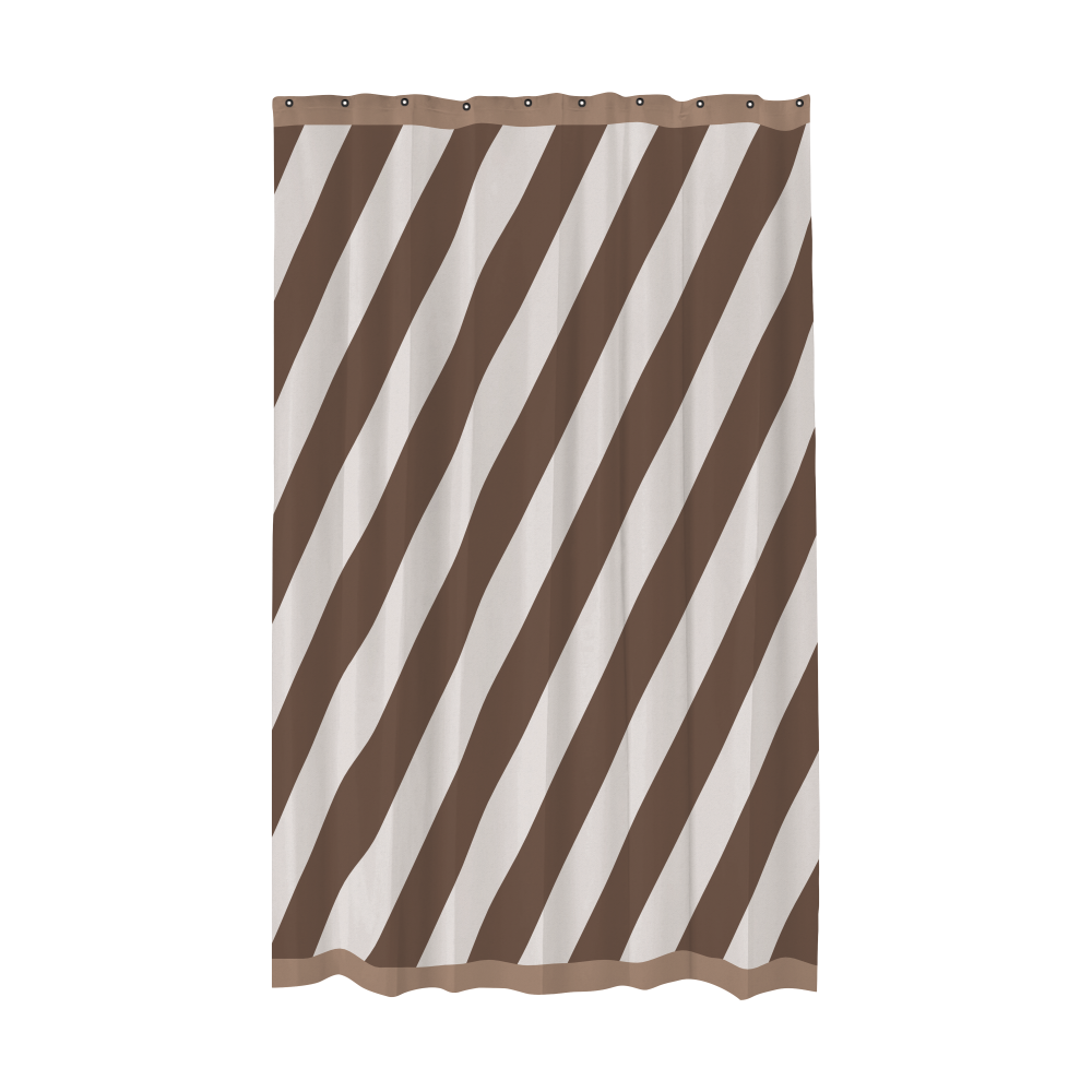 Diagonal duschdraperi 150x200 cm, Chocolate