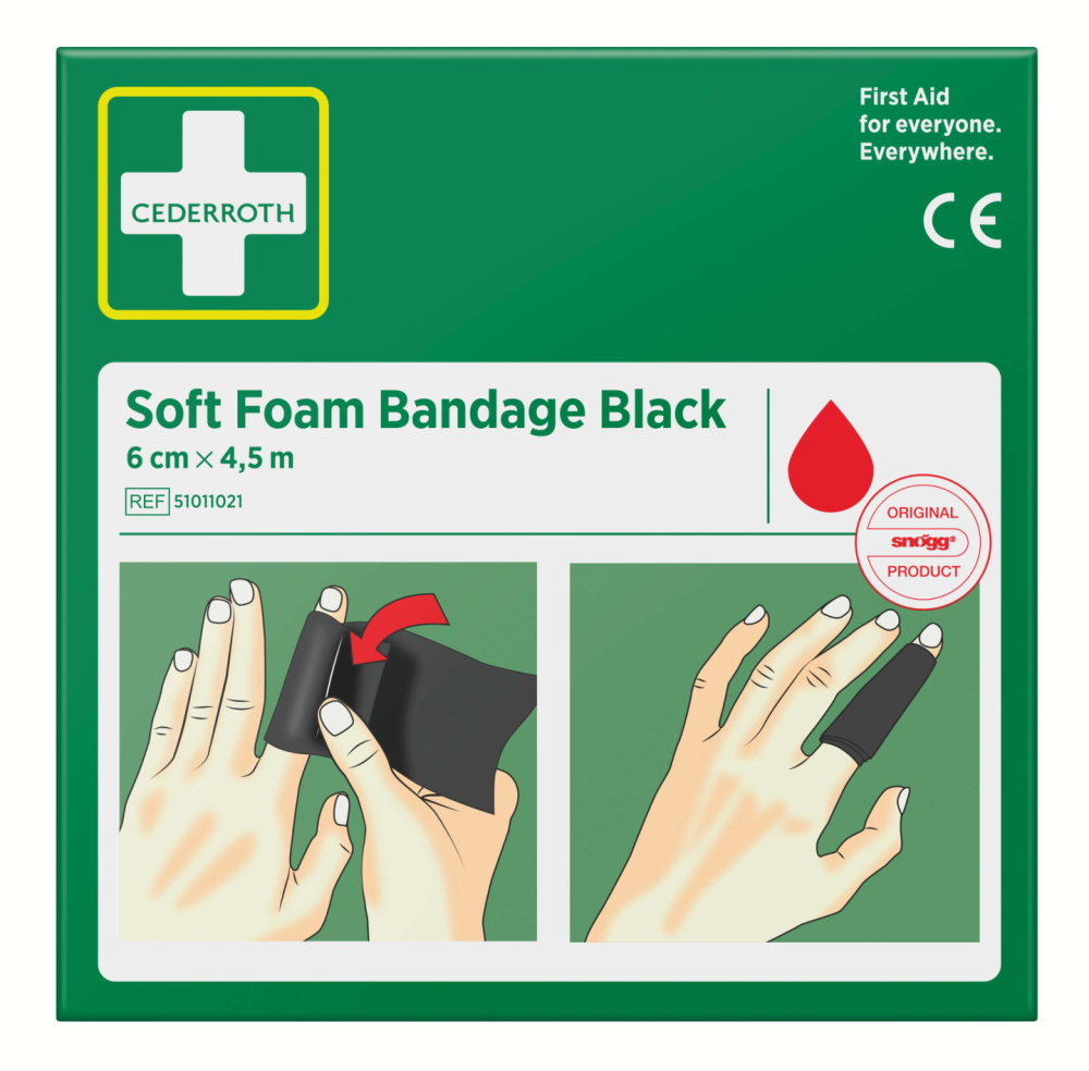 BANDAGE SOFT FOAM 6CM 4,5M SVART
