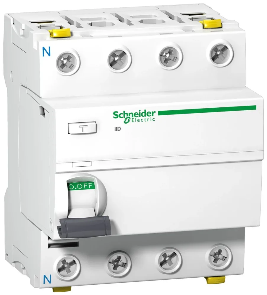Schneider Electric Acti 9 iID Jordfelsbrytare A, 4-polig 63A, 100mA