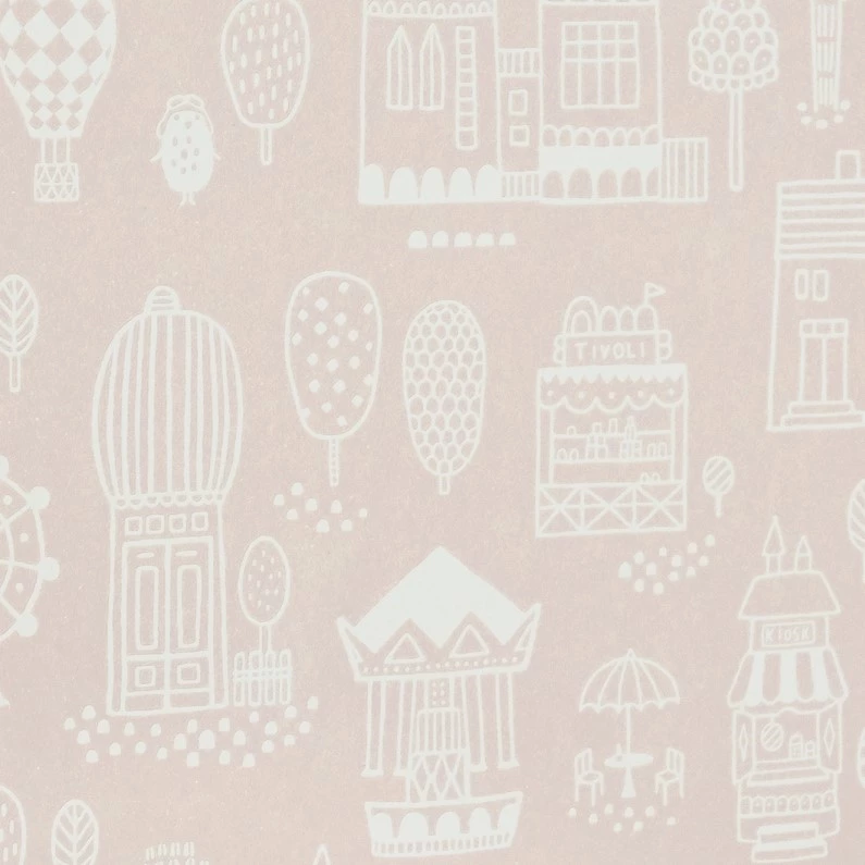 Treasure For Every Little Nook Small Town 118-03 Rosa Tapet | Stuvbutiken