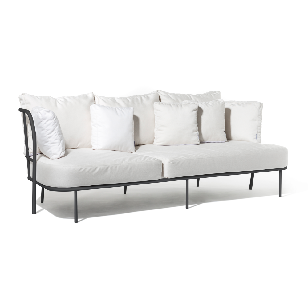 Saltö soffa, Sunbrella silver grey, charcoal grey aluminiumram