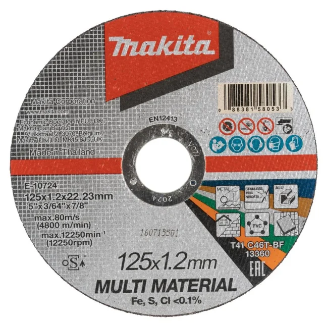 Makita E-10724 Kapskiva 125x22,23x1,2 mm