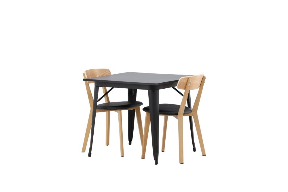 Matgrupp Tudera 80 cm Rektangulär med 2 Sanjos stolar