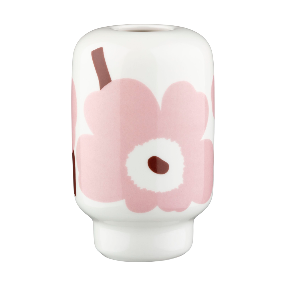 Unikko vas 14 cm, White-light pink-chestnut