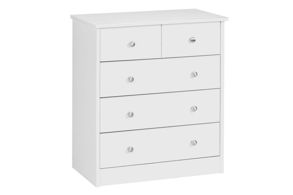 Byrå Wohnling med 5 lådor klassisk modern stil Vit