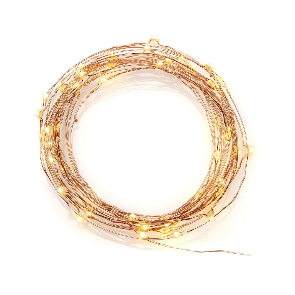 Konstsmide 6588-876 Ljusslinga micro-LED, app, kopparfärgad kabel 19.9 m