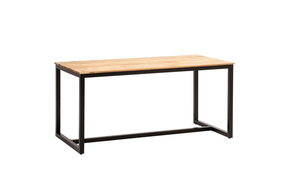 Matbord Wohnling massivt trä industriell loftstil metallbensram 180x90 cm