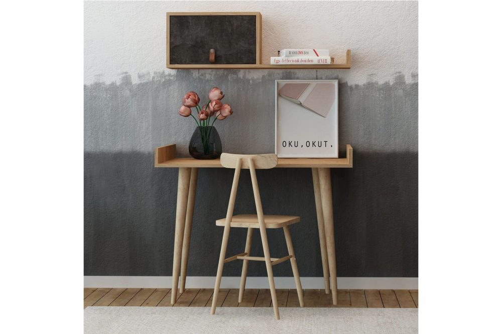 Skaberg Skrivbord 100 cm med Förvaring Vägghylla