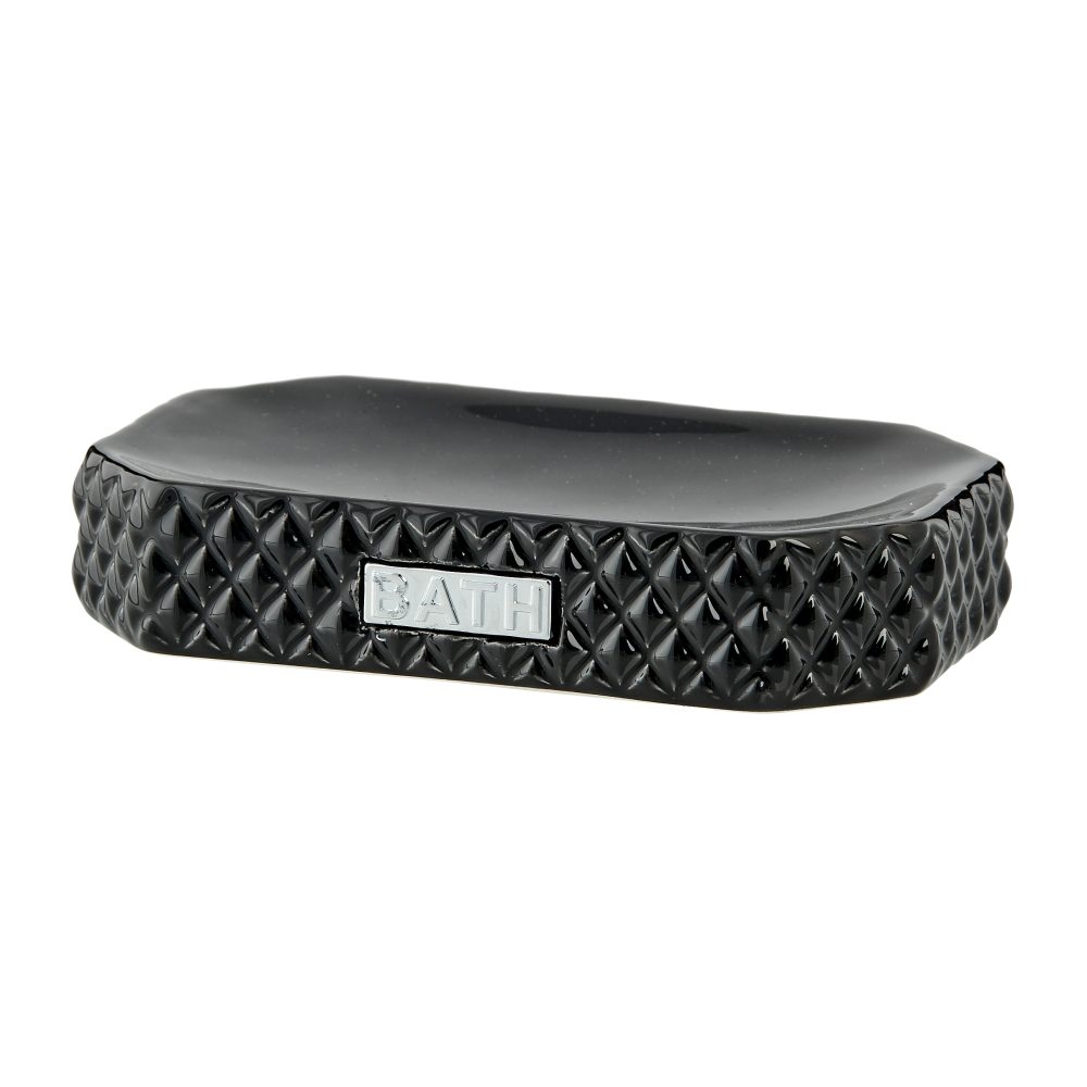 Marion tvålkopp 13,5x9 cm, Black-silver