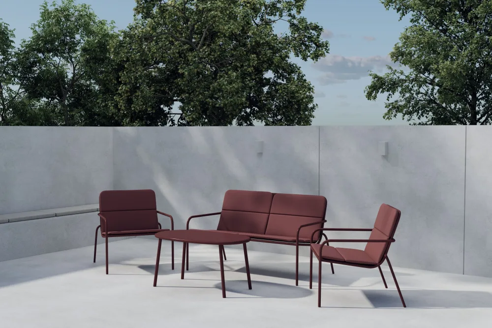 Venture Home Fourni Loungeset vinröd