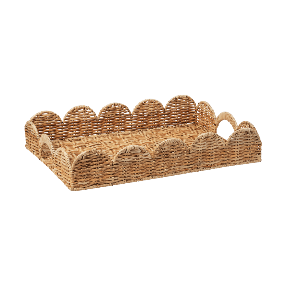 Classic Scallop bricka, Natural, 30x40 cm