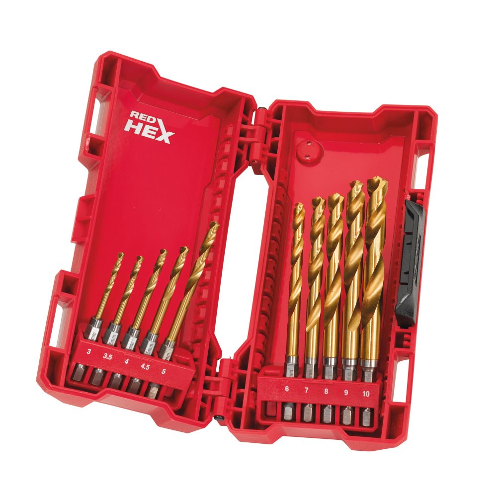 Kjøp Milwaukee Metallborsett, Shockwave, Red Hex, HSS-G Ti N, 10 deler