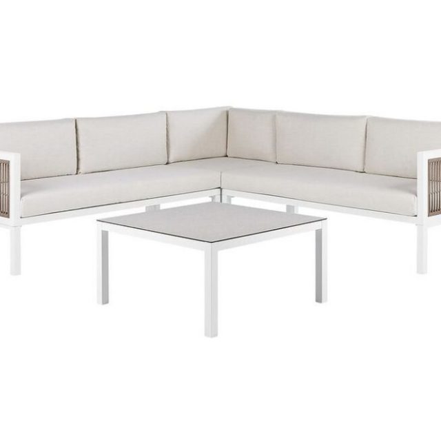 Loungegrupp Utomhus vit/brun BORELLO