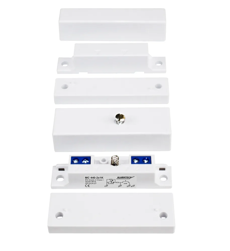 Alarmtech MC 440-2x4,7K Magnetkontakt inbyggda resistanser motstånd 4.7K ohm