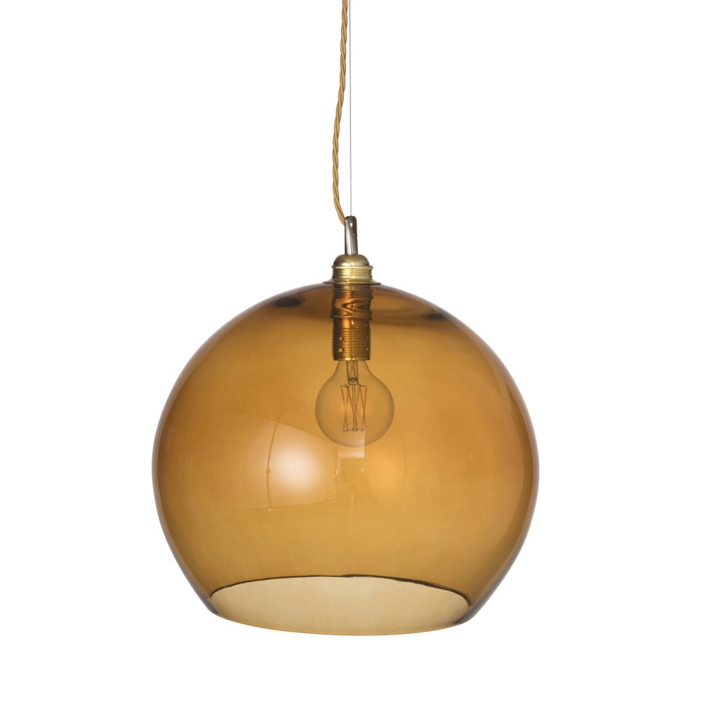 Rowan taklampa, Ø 39 cm, Toast m. guldsladd
