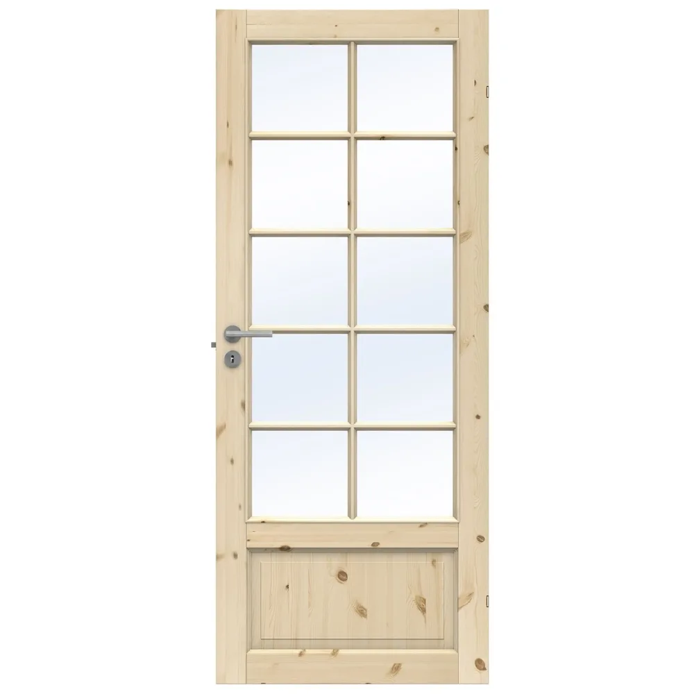 Swedoor Tradition SP10 Allmoge Obehandlad Massiv Furu Innerdörr Med 10 Glassektioner