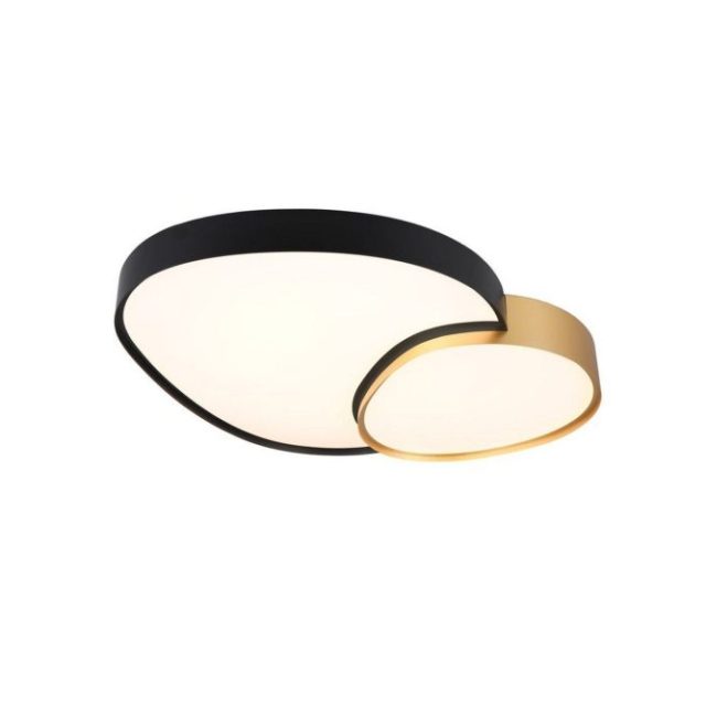 Taklampa TRIO Rise 77 cm, Svart/guld
