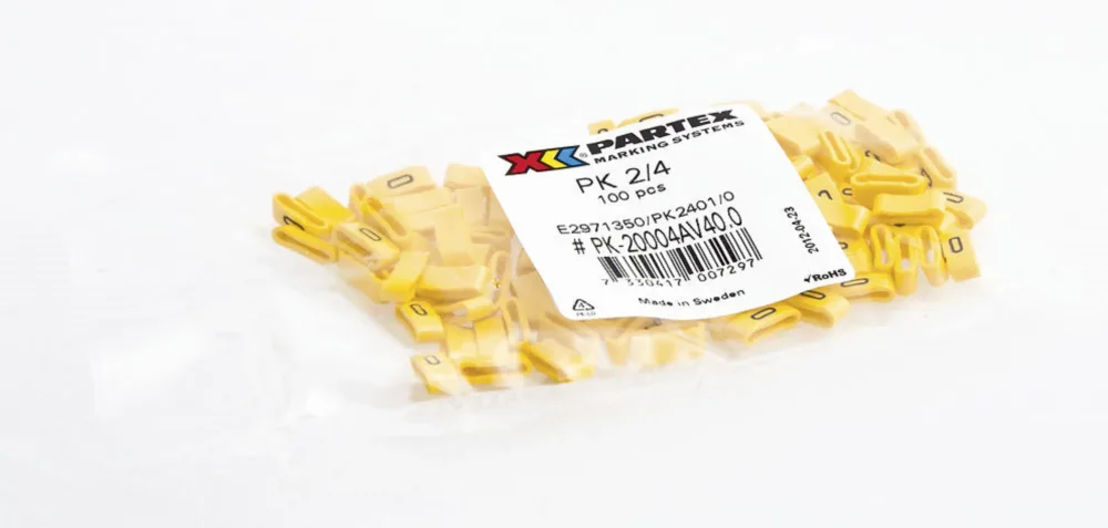 Partex PK2401/8 Kabelmärkning siffror, gul, 100-pack 8 - Bild 2
