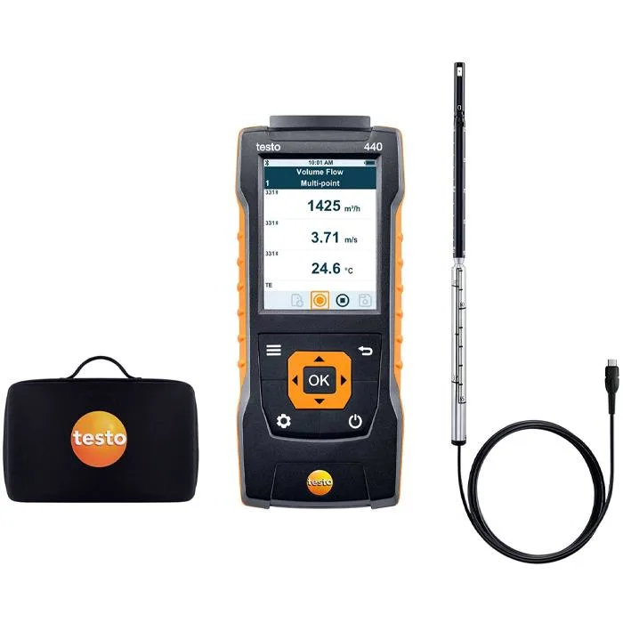 Testo 440 Varmtrådsmätset med varmtrådsgivare och väska