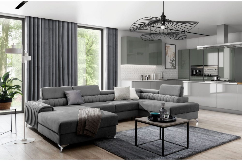 Kamran Bäddsoffa m. Divan och Schäslong med Förvaring