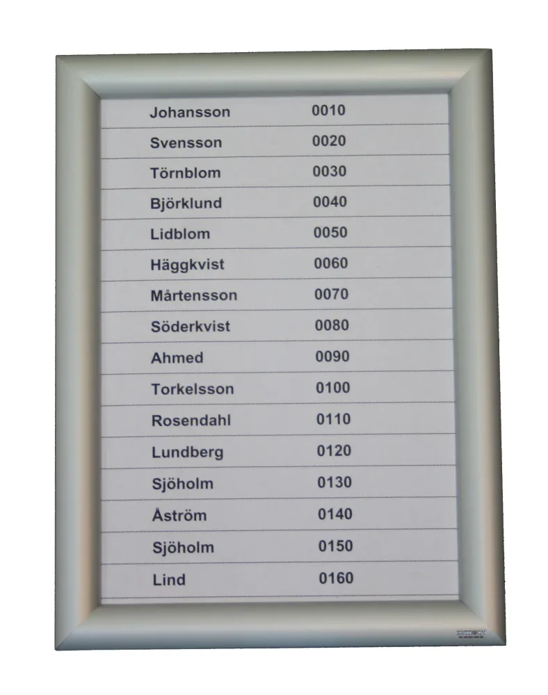 Swedsign Safesnap Portkodstavla aluminium 327 x 450 mm
