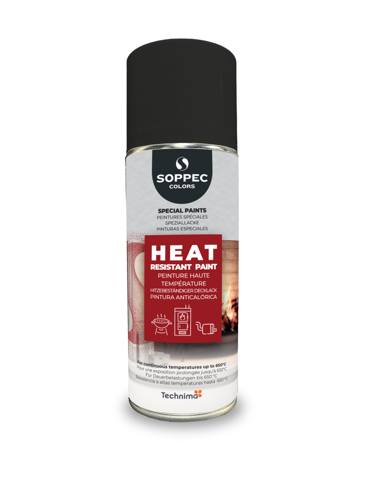 SPRAYFÄRG SOPPEC HÖG TEMP SVART AKRYL, 400ML