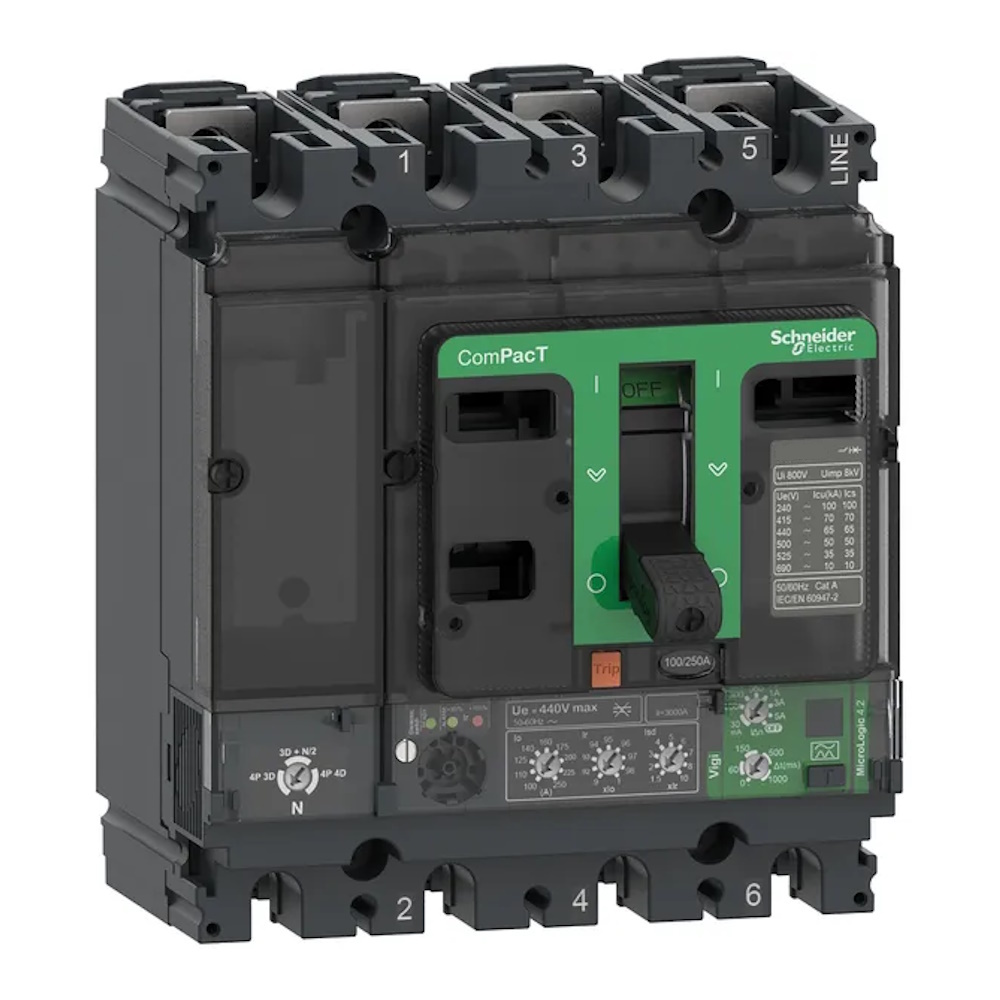 Strömbrytare ComPacT NSX250F 4Poler 4D 250A 440V IP40 Schneider Electric