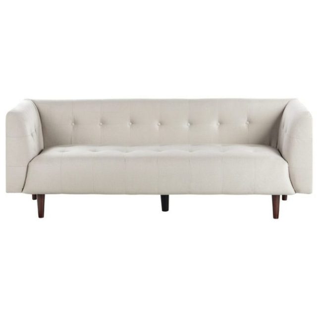 3-sitssoffa Byske Beige, mörkt trä