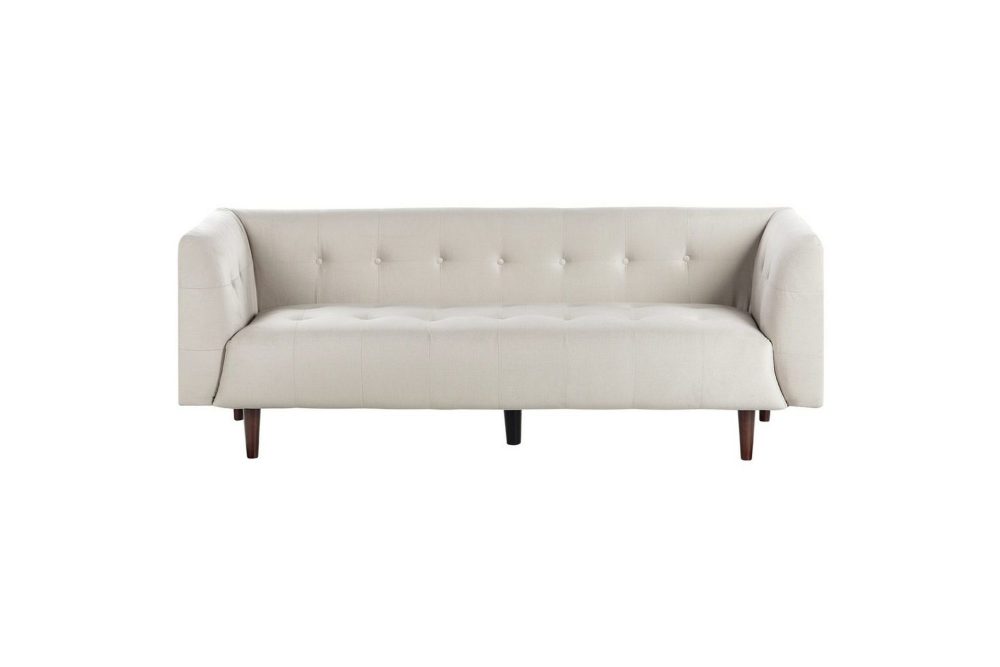 3-sitssoffa Byske Beige, mörkt trä