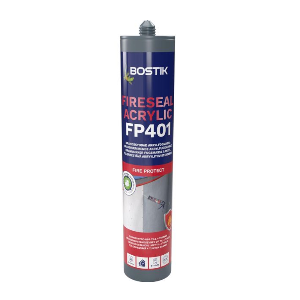 Brandfogmassa FP401 Fireseal Acrylic 300ml Vit Bostik