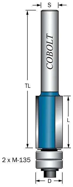 Cobolt 205-013XL Kantfräs D=13, L=25, TL=64