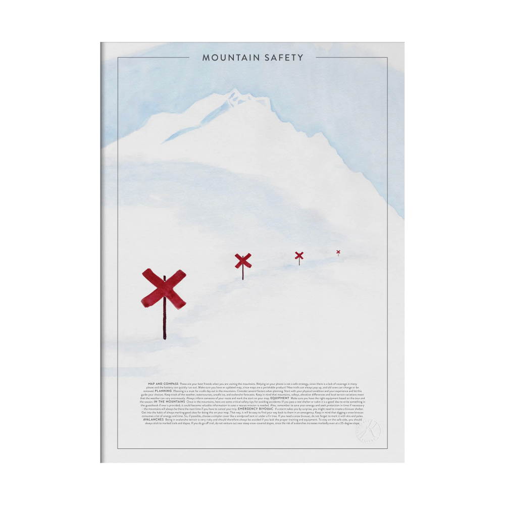 Mountain safety poster, 30x40 cm