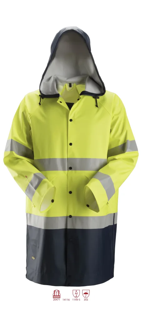 Snickers Workwear 8261 ProtecWork Regnjacka varsel, gul/marinblå XL