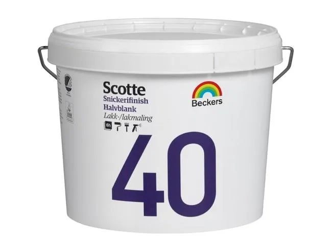 Beckers Scotte 40 Snickerifinish Lackfärg halvblank Vit S 0300-N - Bild 2