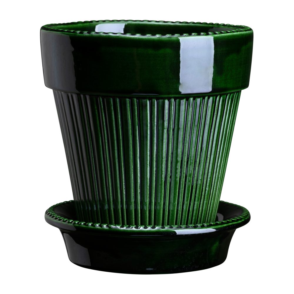 Simona kruka glaserad Ø12 cm, Green