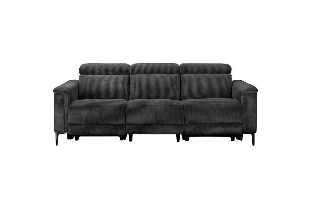 Reclinersoffa utan hörn Loft24 Lund Reclinersoffa 3-sits Grå