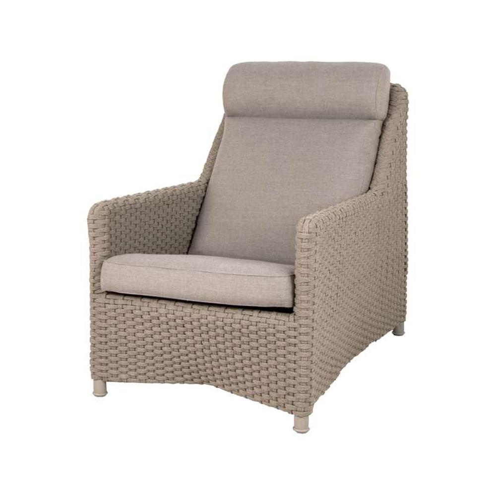 Diamond highback fåtölj soft rope, Cane-Line Natté taupe