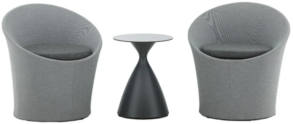 Venture Home Spoga 2078-408 Caféset bord, stolar, svart/grått