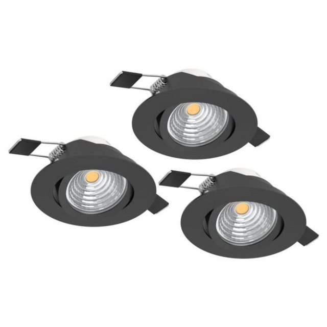 Infälld Lampa Eglo Saliceto 3 st Ø88 mm 2700K Svart