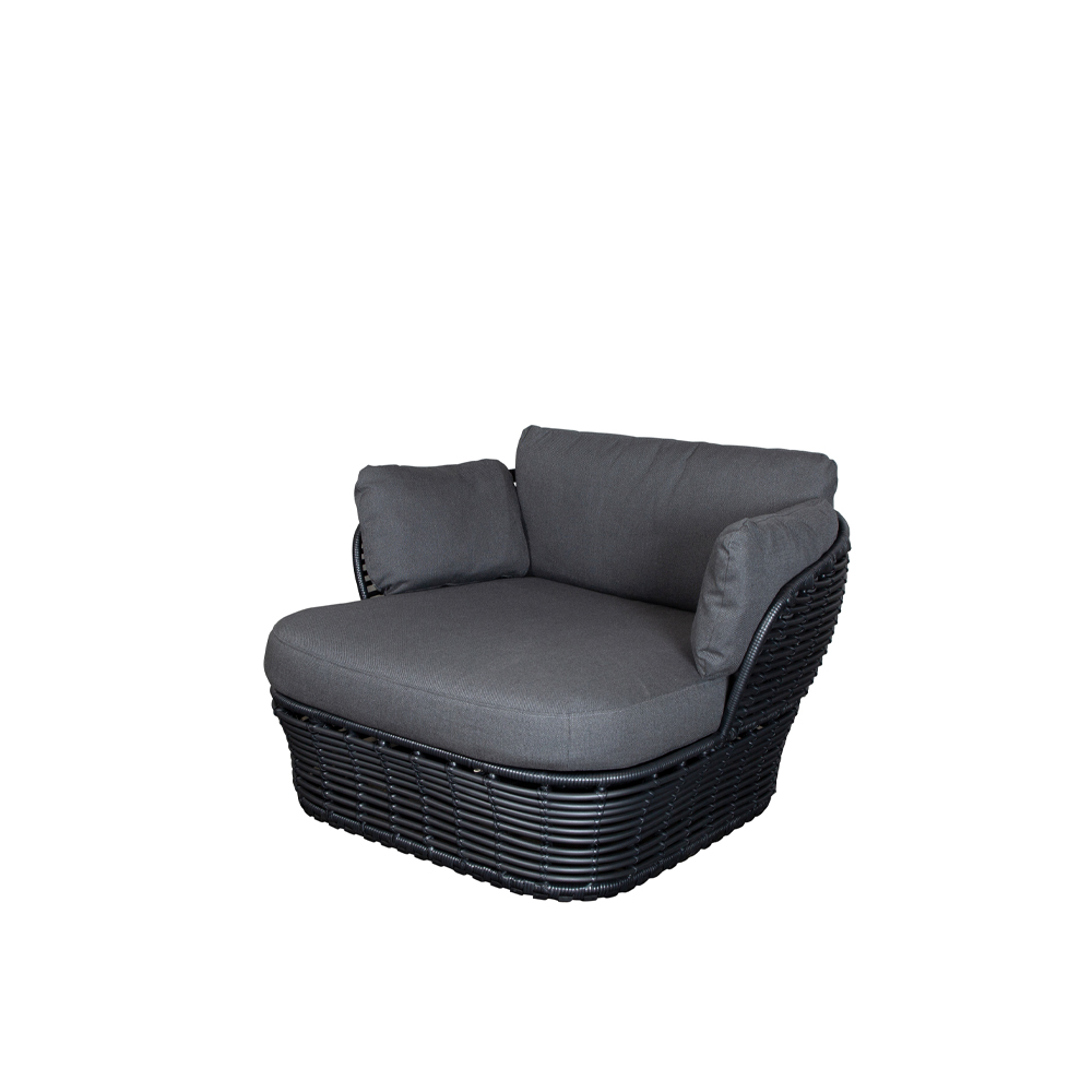 Basket loungefåtölj, Graphite grey, inkl. gråa dynor