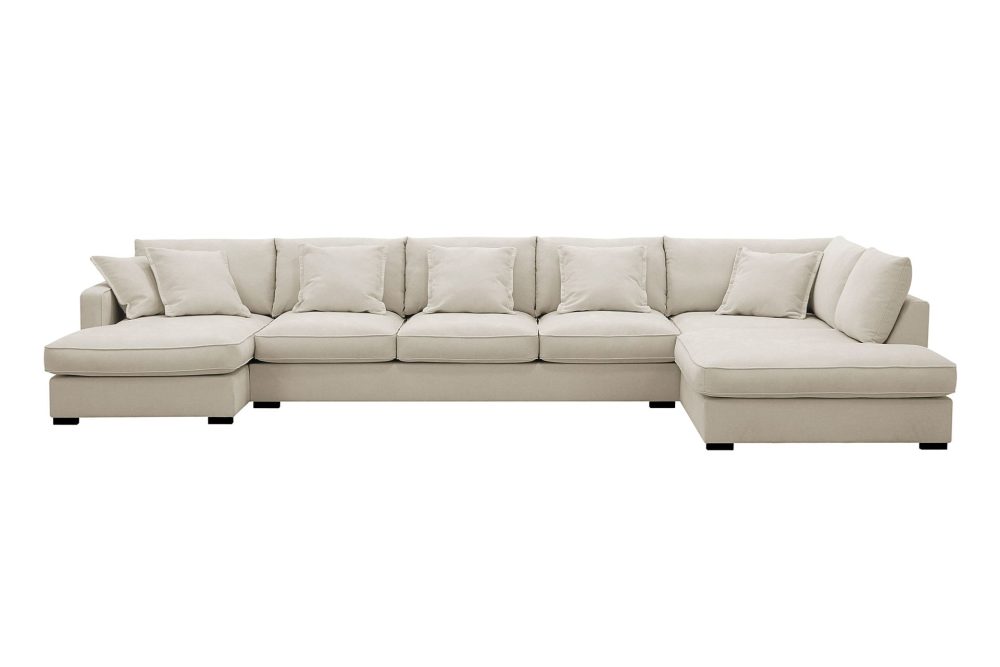 Rossita Lyx 6-sits Högervänd U-formad Extra djup Soffa med Divan och Schäslong i Tyg