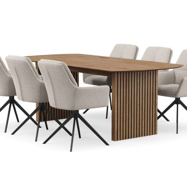 Richeto Matgrupp 210 cm med 6 Torsby Snurrstolar