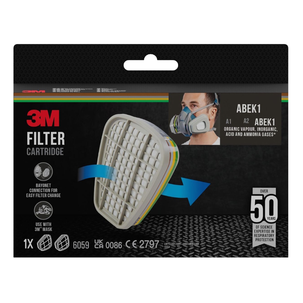 Filter ABEK1 Mot Organiska Gaser Och Ångor 3M