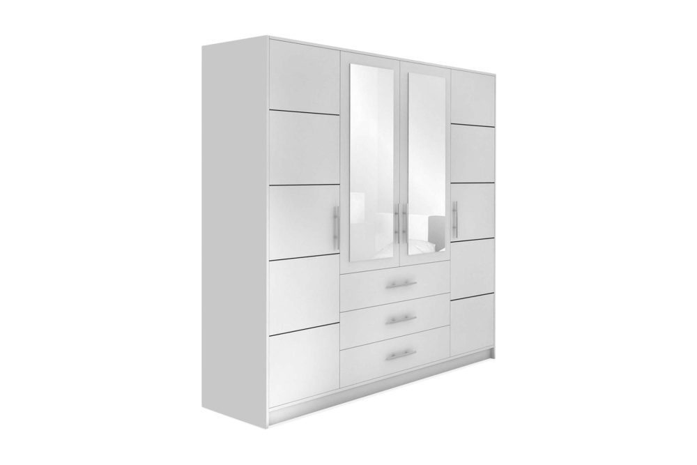 Escaldes Stor Garderob med Spegel 196 cm bred 200 cm hög