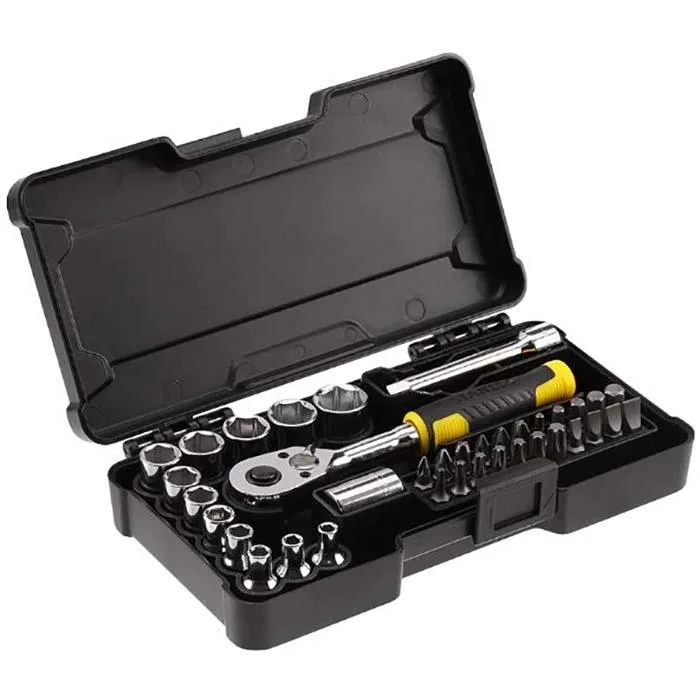 STANLEY STMT82672-0 Spärrskaft 1/4", med hylssats & tillbehör, 37 delar