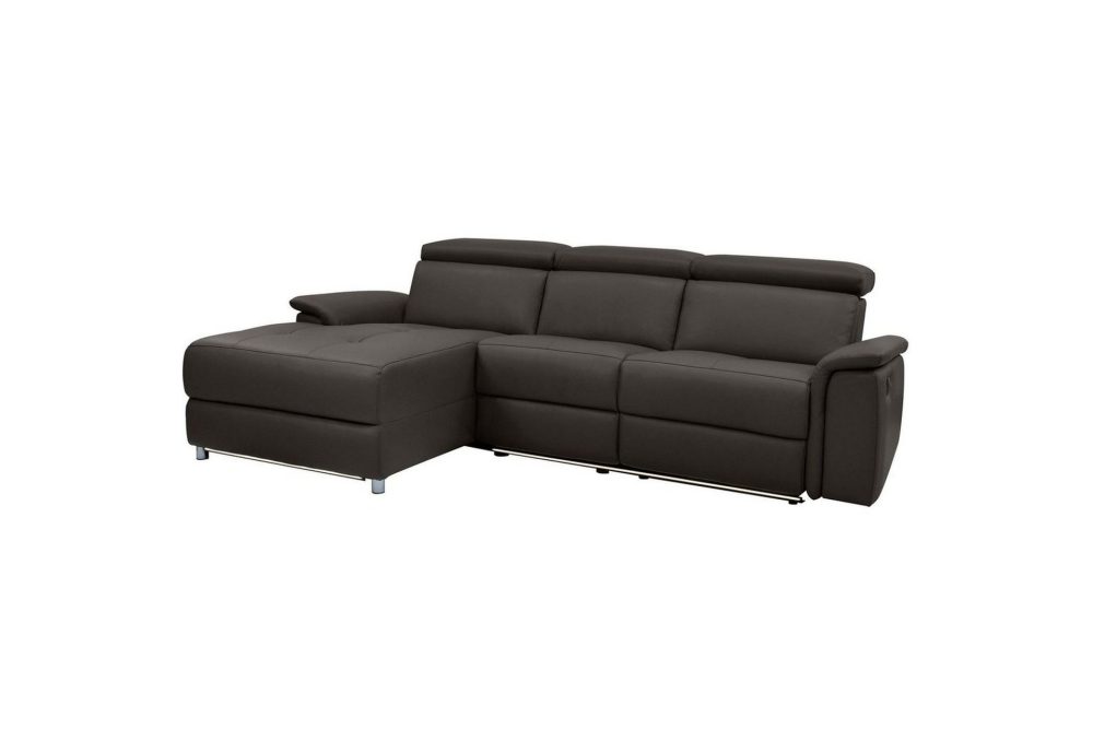 Hörnsoffa 3-sits Pareli Brun, Läder/PU, Vänster Elektrisk Fåtölj
