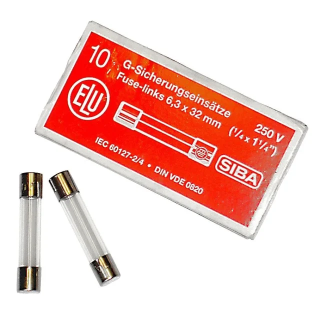 SIBA 7005960.2,5 Finsäkring 6 x 32 mm, snabb, 10-pack 2,5 A