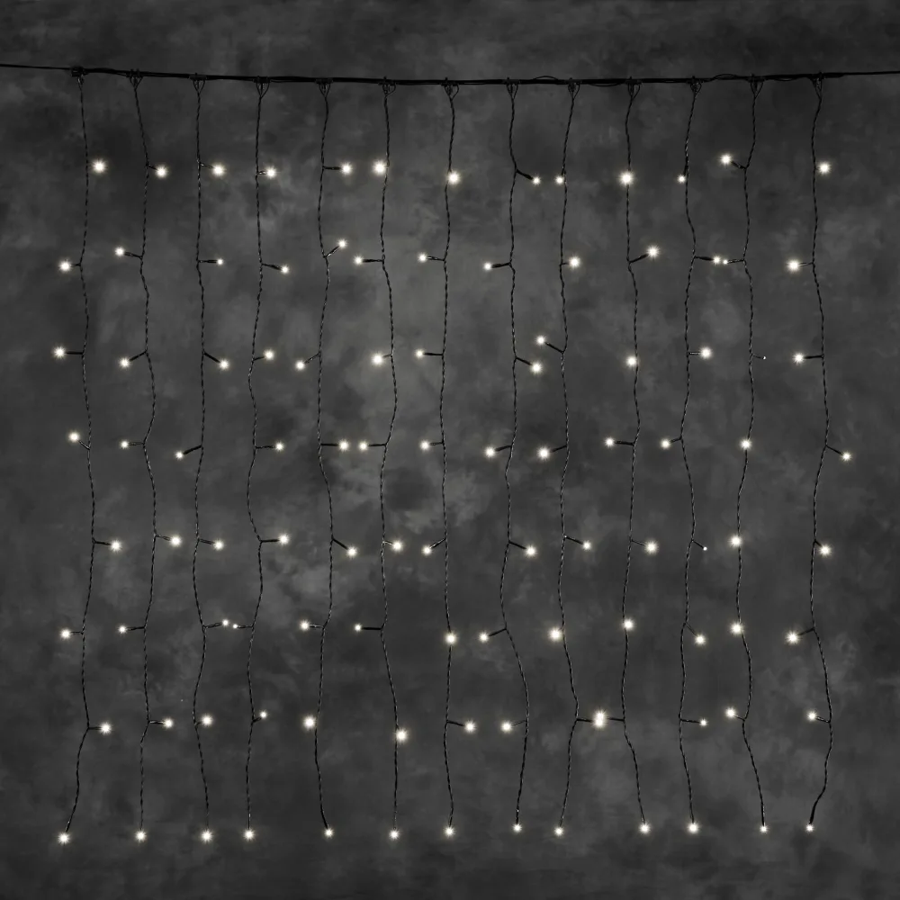 Konstsmide 4814-107 Ljusslinga gardin, 104 varmvita LED Svart kabel